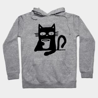 Black cat and coffee Hoodie